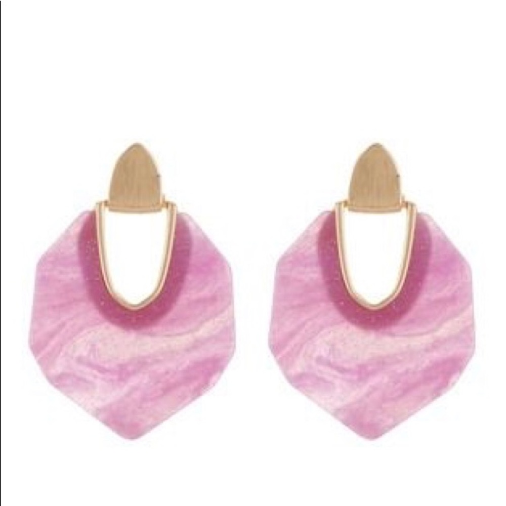 Natasha Geometric Glitter Front Hoop Earrings
